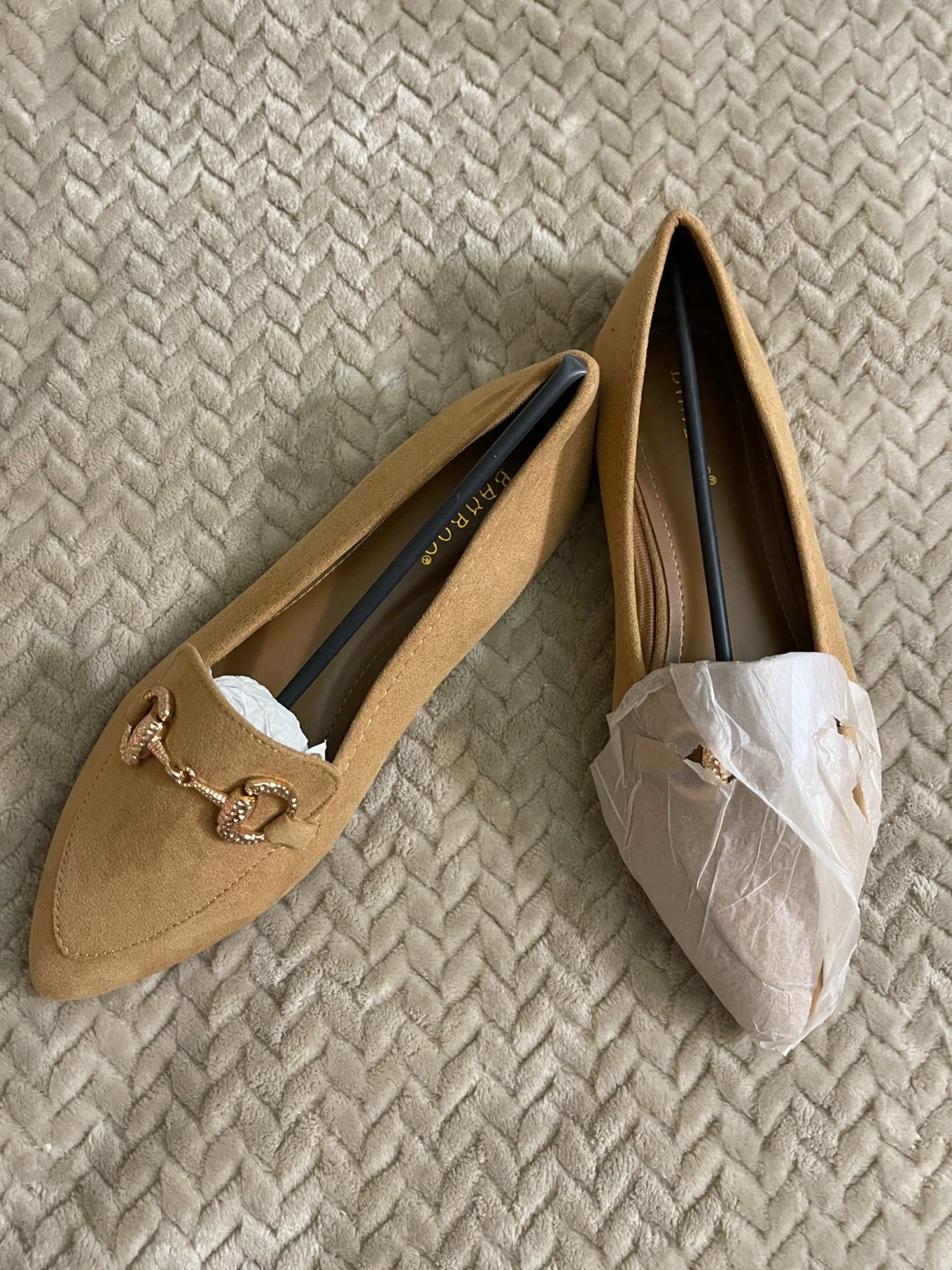 Bamboo Tan Suede Loafer Flats Size 6.5