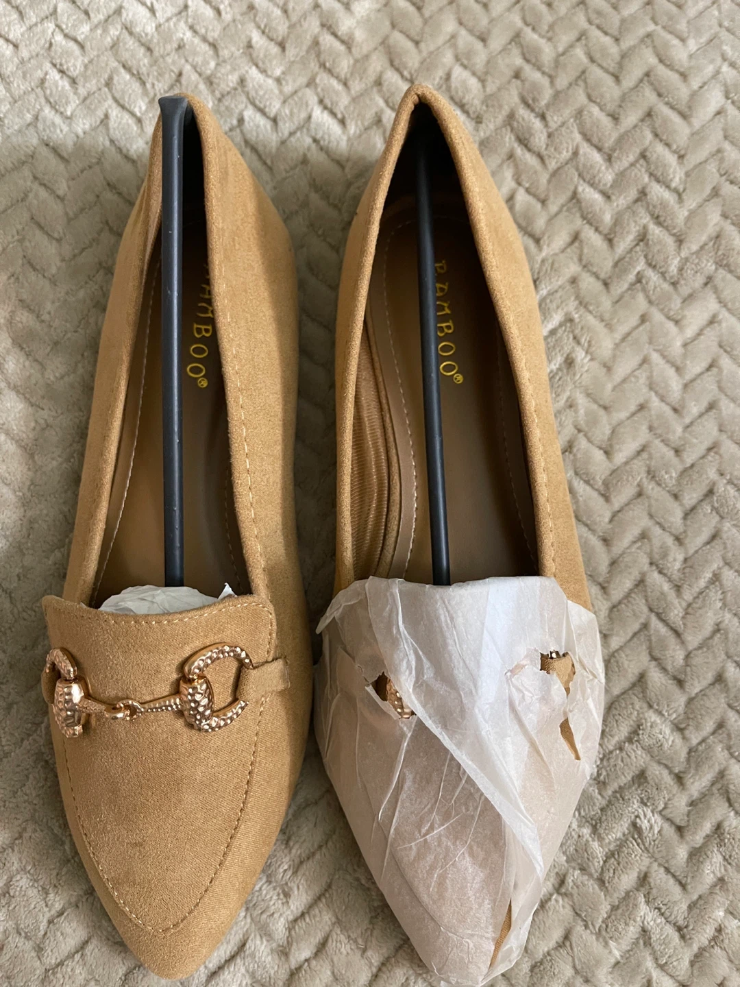 Bamboo Tan Suede Loafer Flats Size 6.5 - photo 2