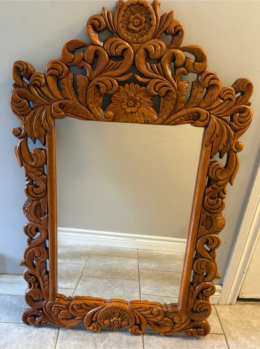 Carved Wood Mirror