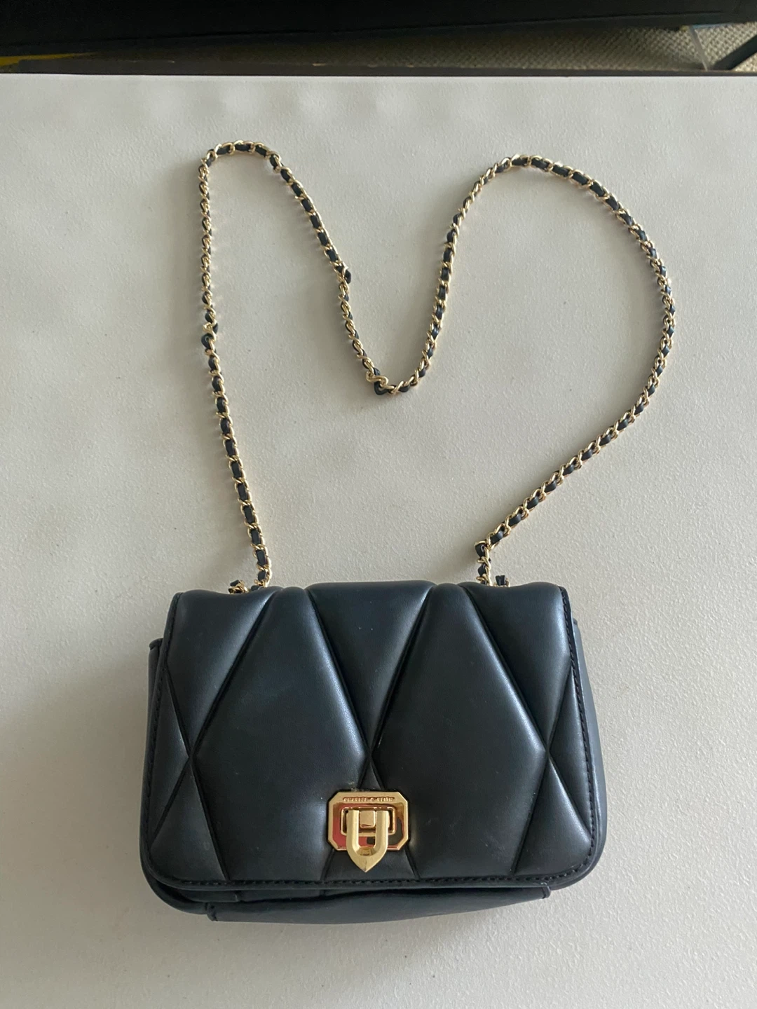 Charles & Keith Black Quilted Shoulder Bag