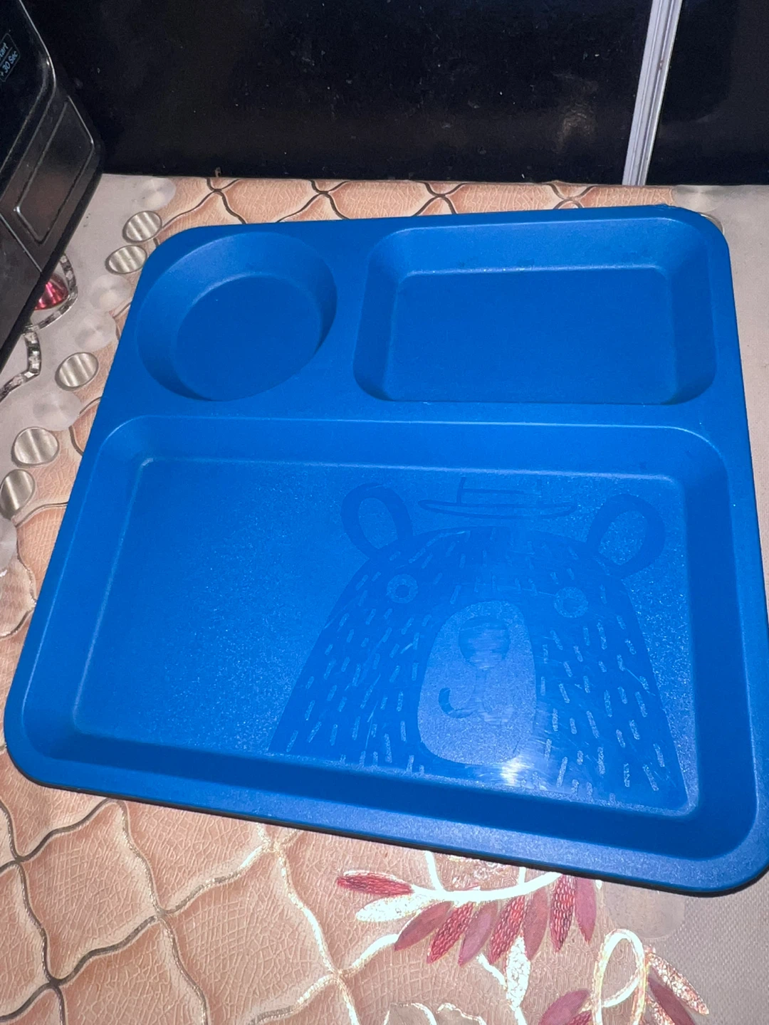 Plastic Divided Toddler Tray with Cup Holder