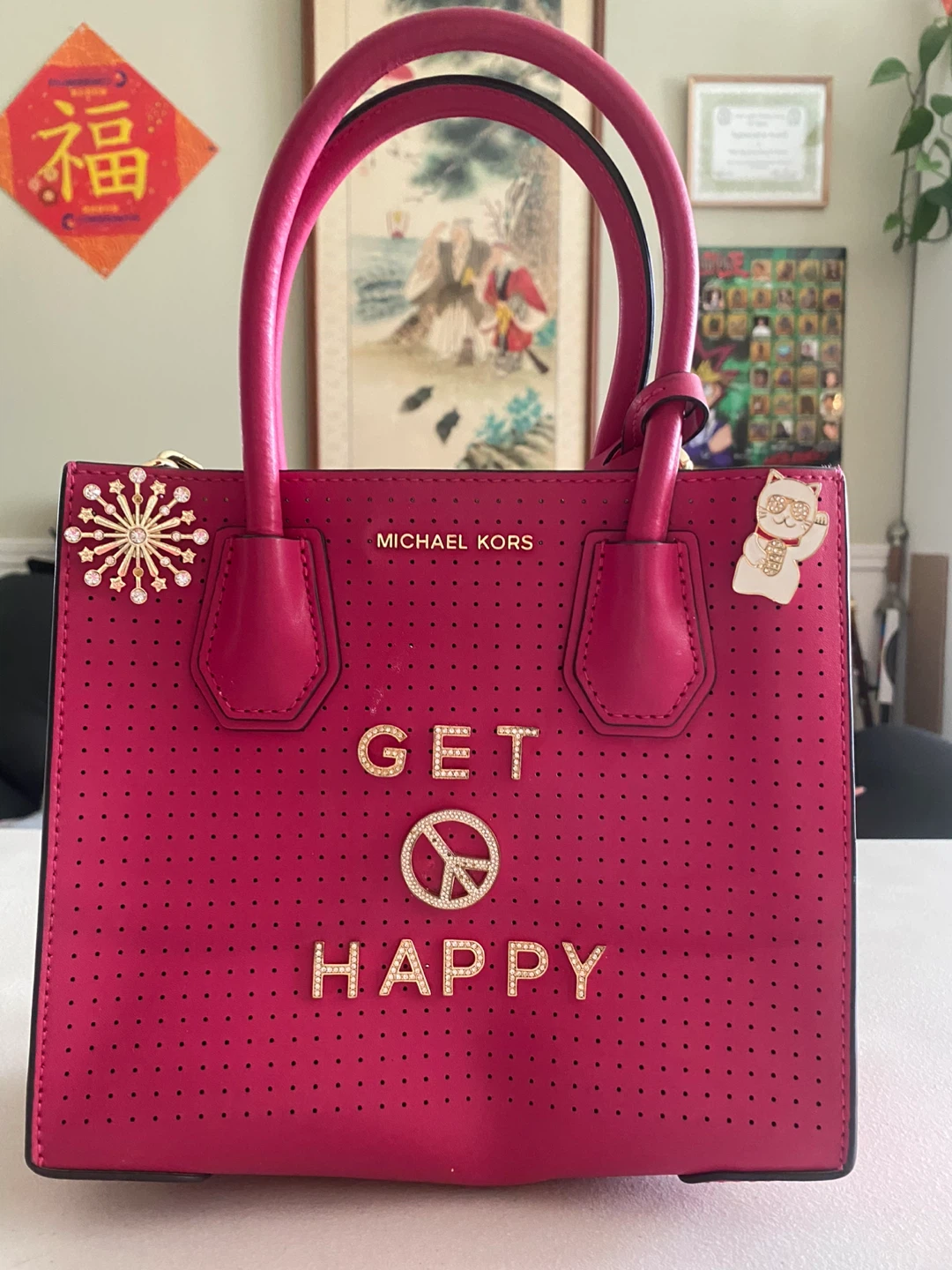 Michael Kors Perforated Pink Satchel Bag