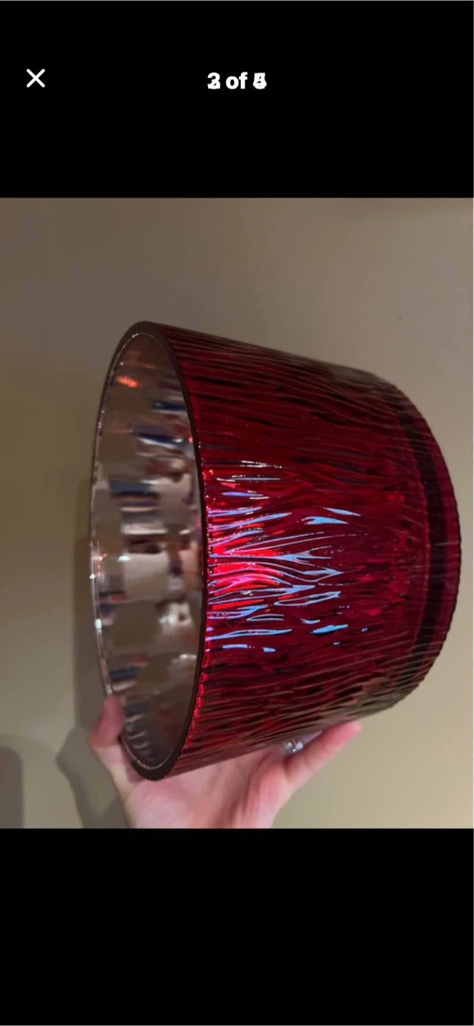Red Textured Glass Candle Holder/Vase - photo 2