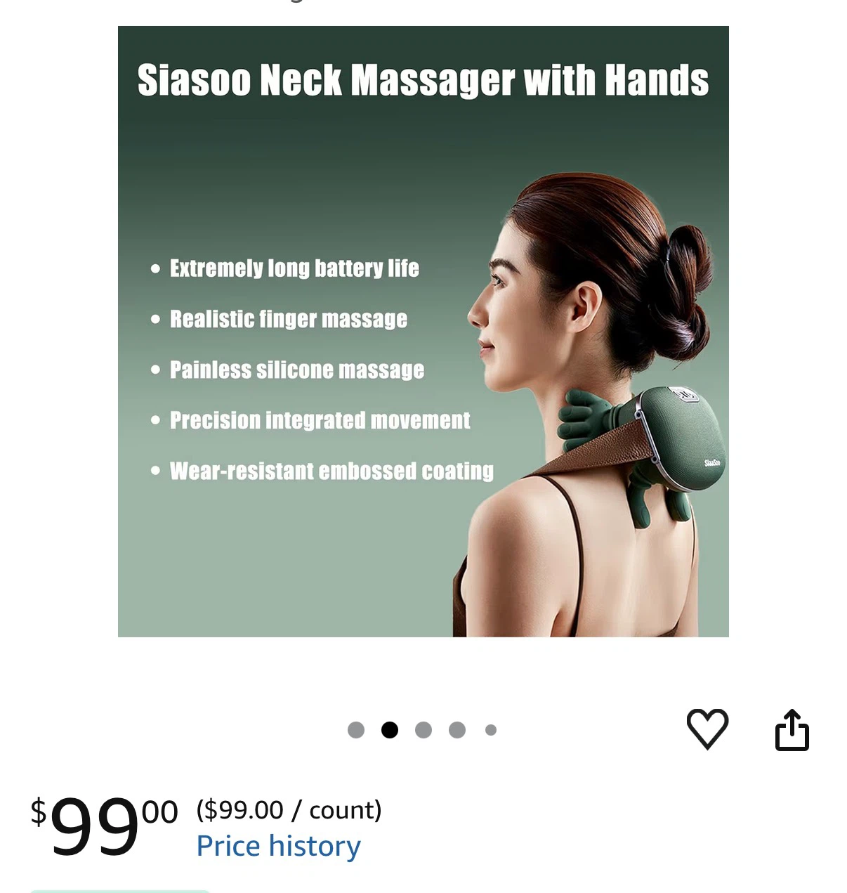 Neck & Shoulder Massager with Hands – Moss Green - photo 5