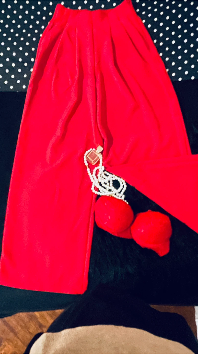 Red Wide Leg Pants H&M - photo 3