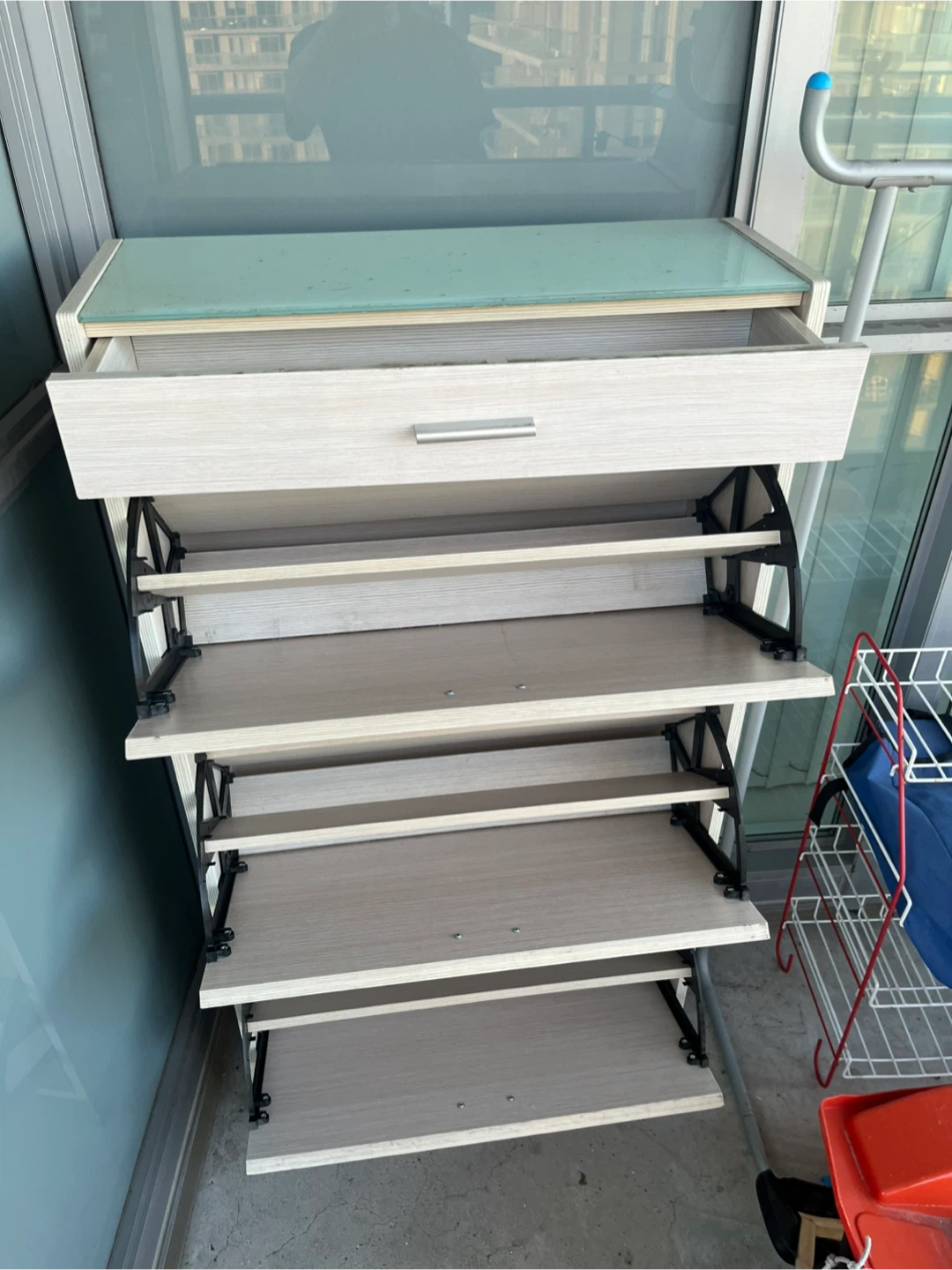 Slim Shoe Cabinet with Drawer - photo 2