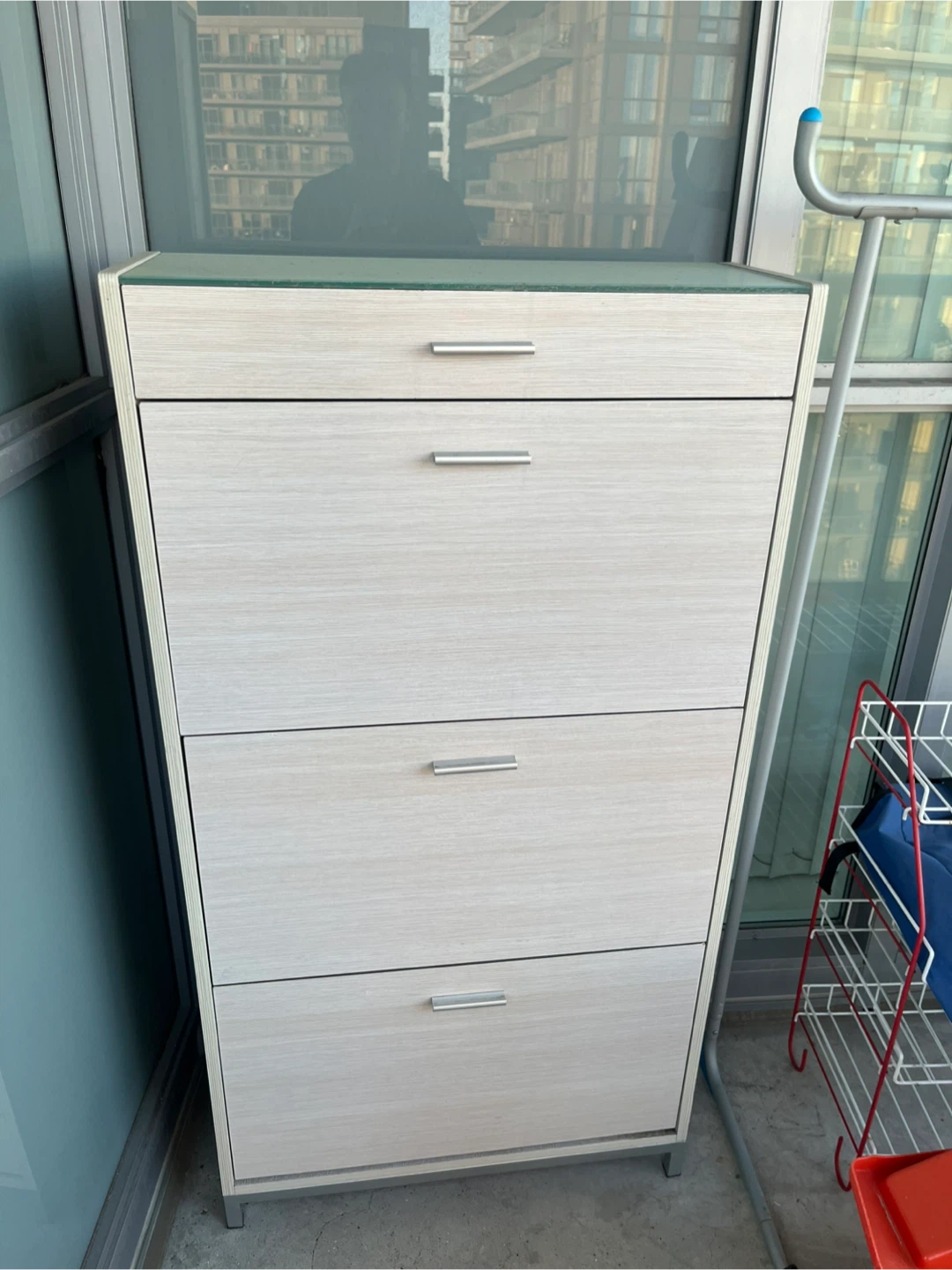 Slim Shoe Cabinet with Drawer