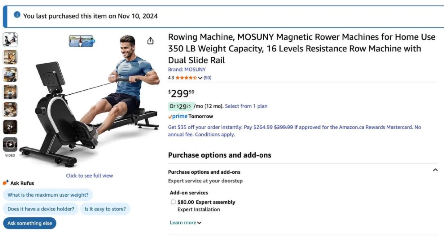 MOSUNY Magnetic Rowing Machine - photo 4