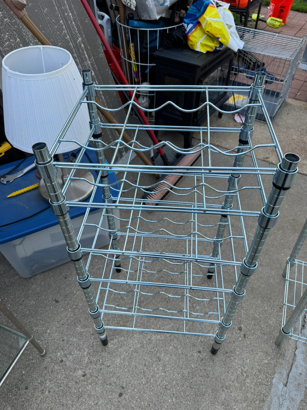 Chrome Wire Wine Rack Stand