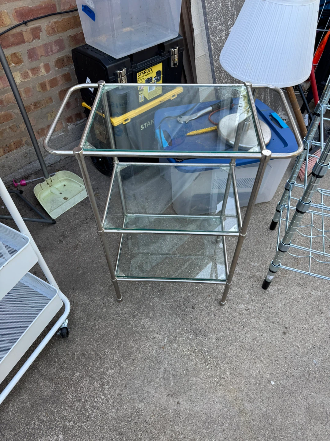 3-Tier Glass Bar Cart with Chrome Frame