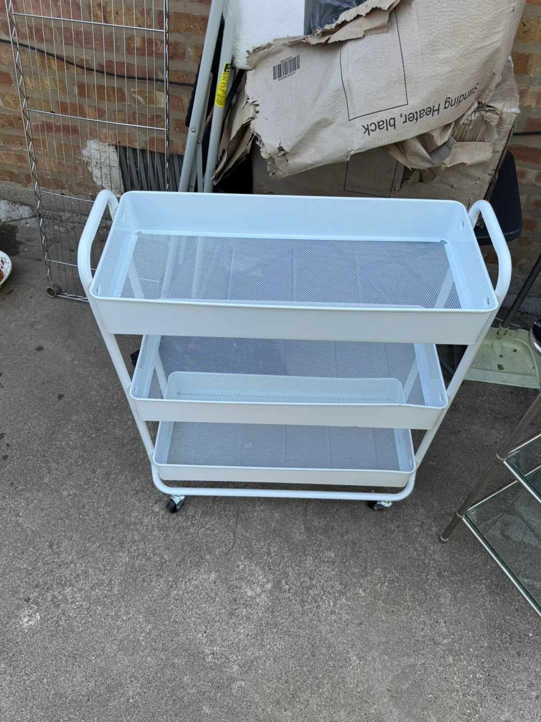 White 3-Tier Rolling Utility Cart - photo 2