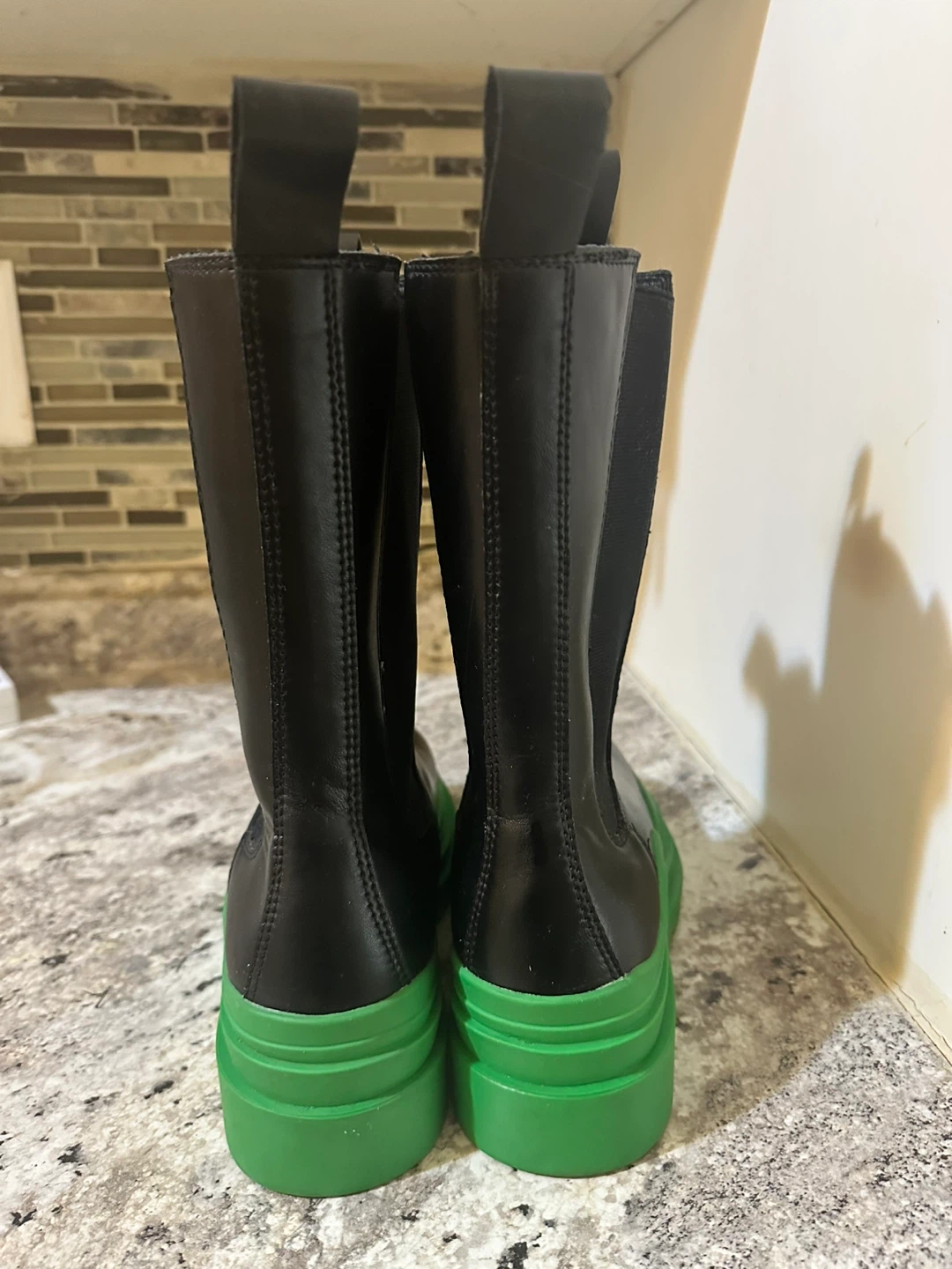 Black & Green  Bottega Veneta tire boots