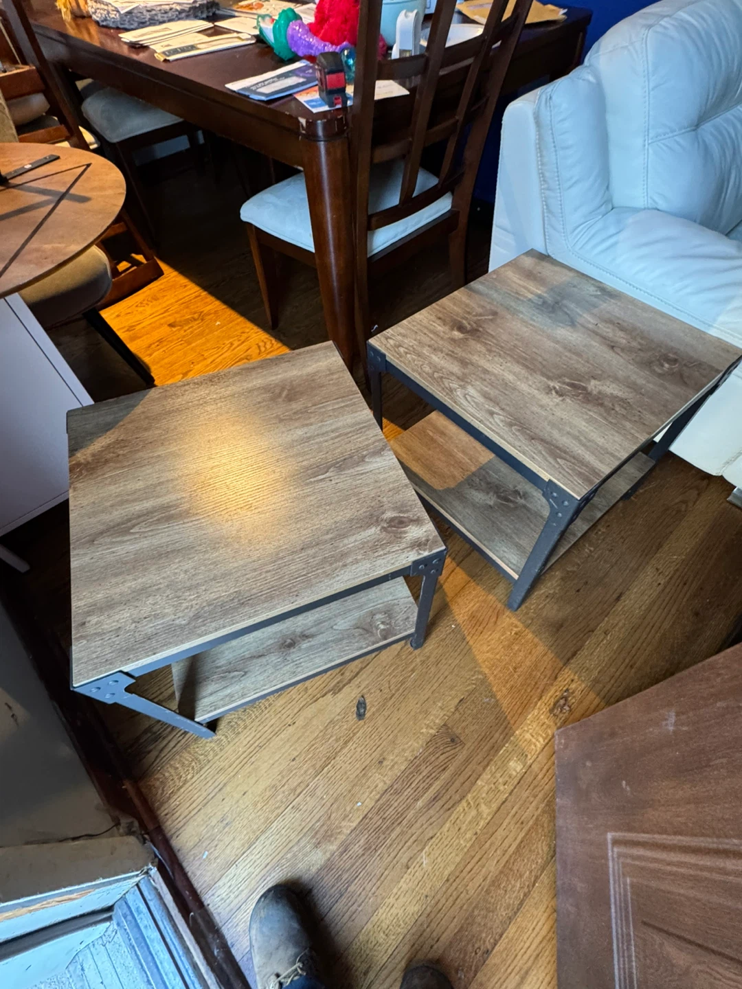 Wood and Metal End Table