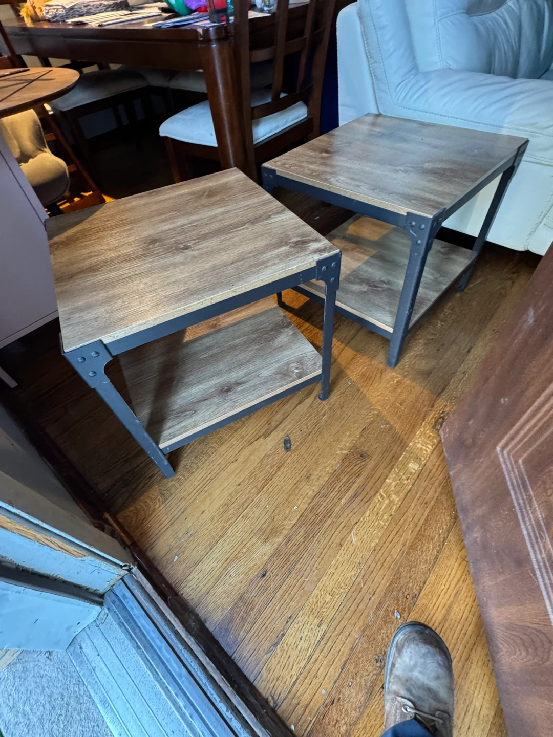 Wood and Metal End Table - photo 2