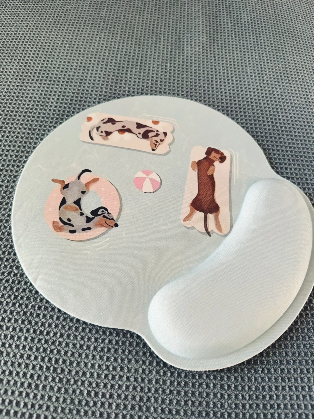 Cute Dachshund Pool Party Mouse Pad with Wrist Rest
