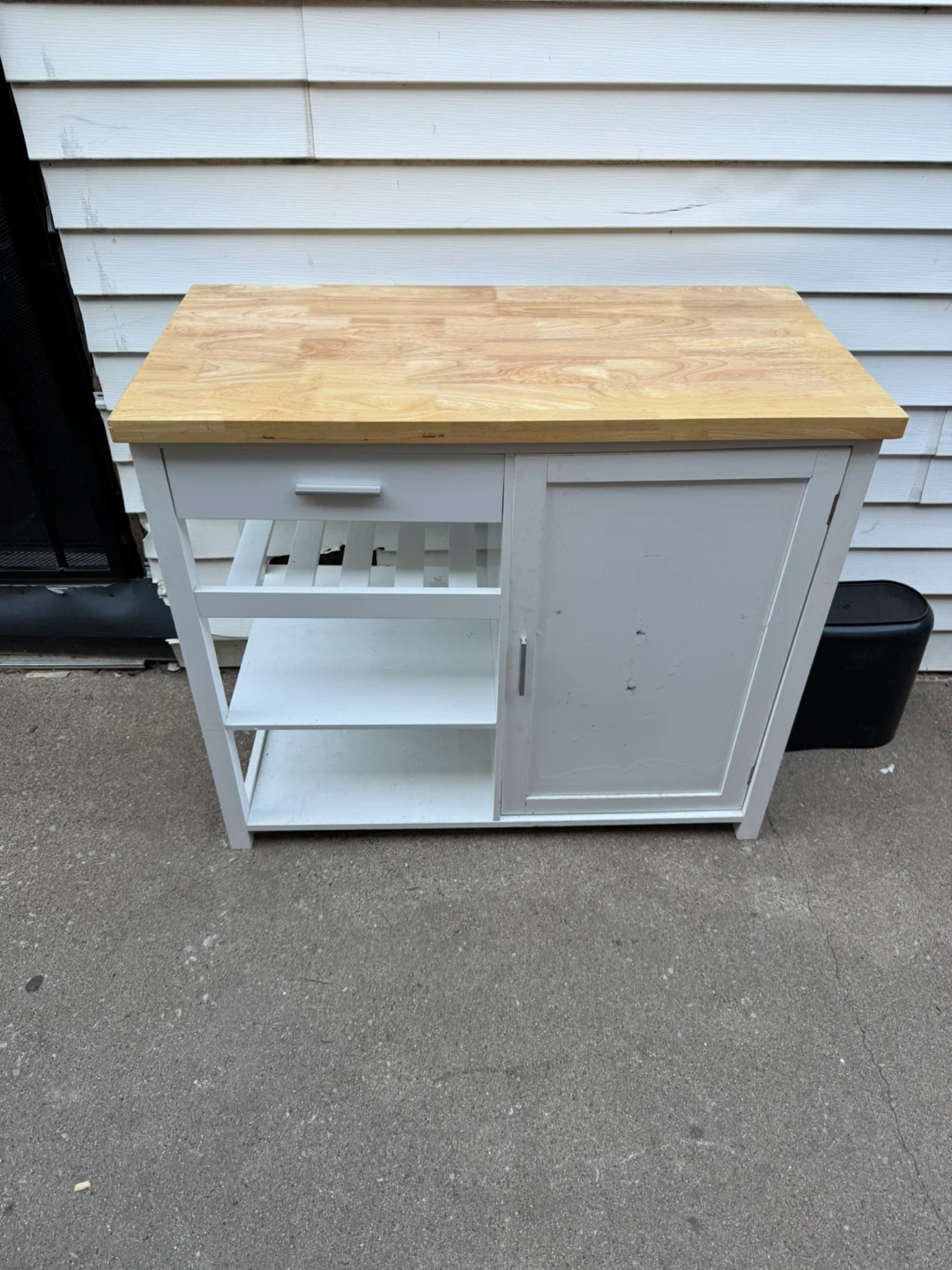 Kitchen Cart with Butcher Block Top