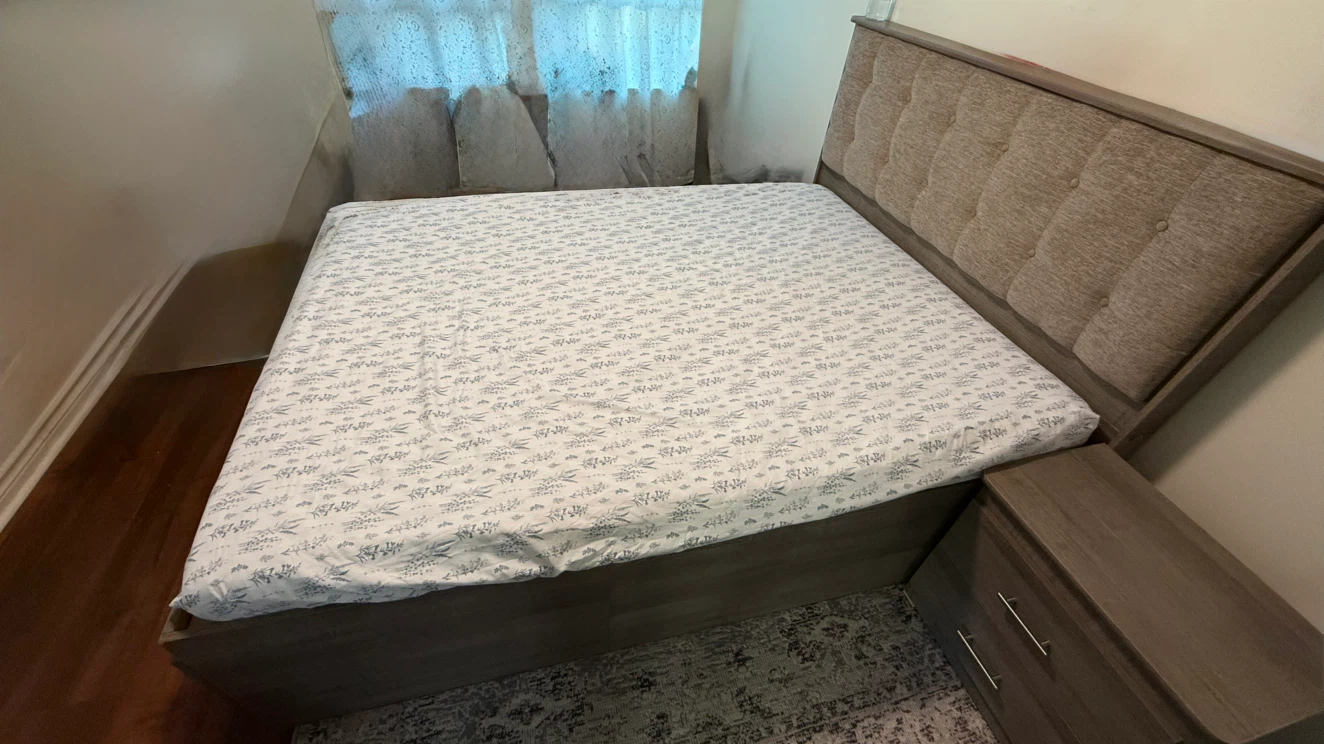 Queen Storage Bed + Headboard, Nightstands & Mattresses - photo 2