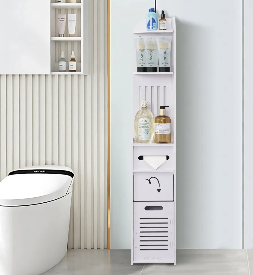 Slim Bathroom Storage Tower
