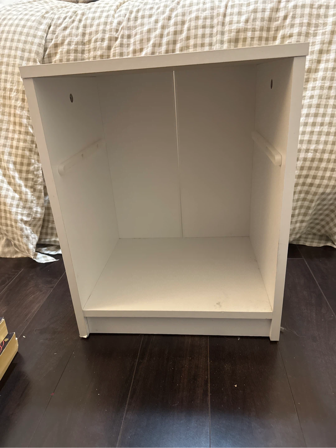 White Nightstand with Drawer and open storage. - photo 3