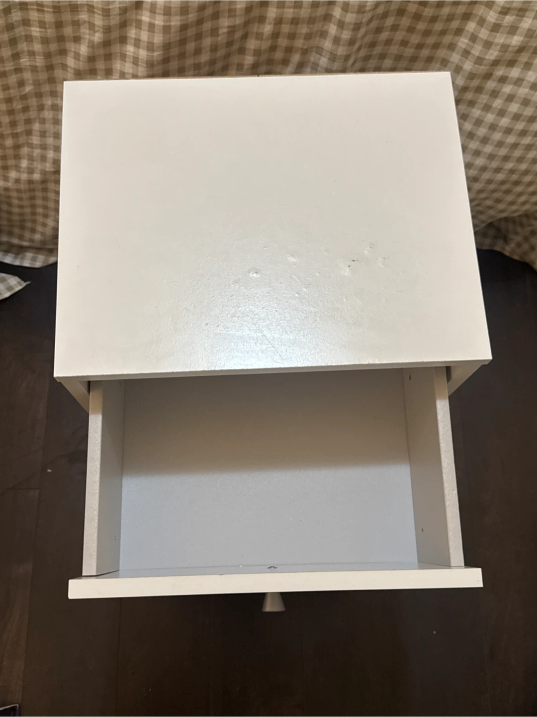 White Nightstand with Drawer and open storage. - photo 4
