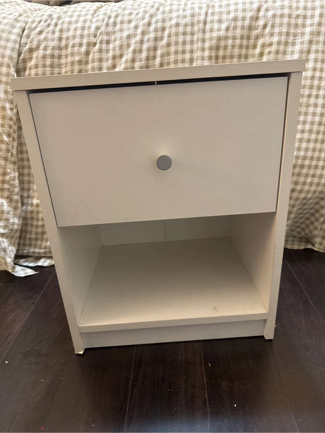 White Nightstand with Drawer and open storage. - photo 5