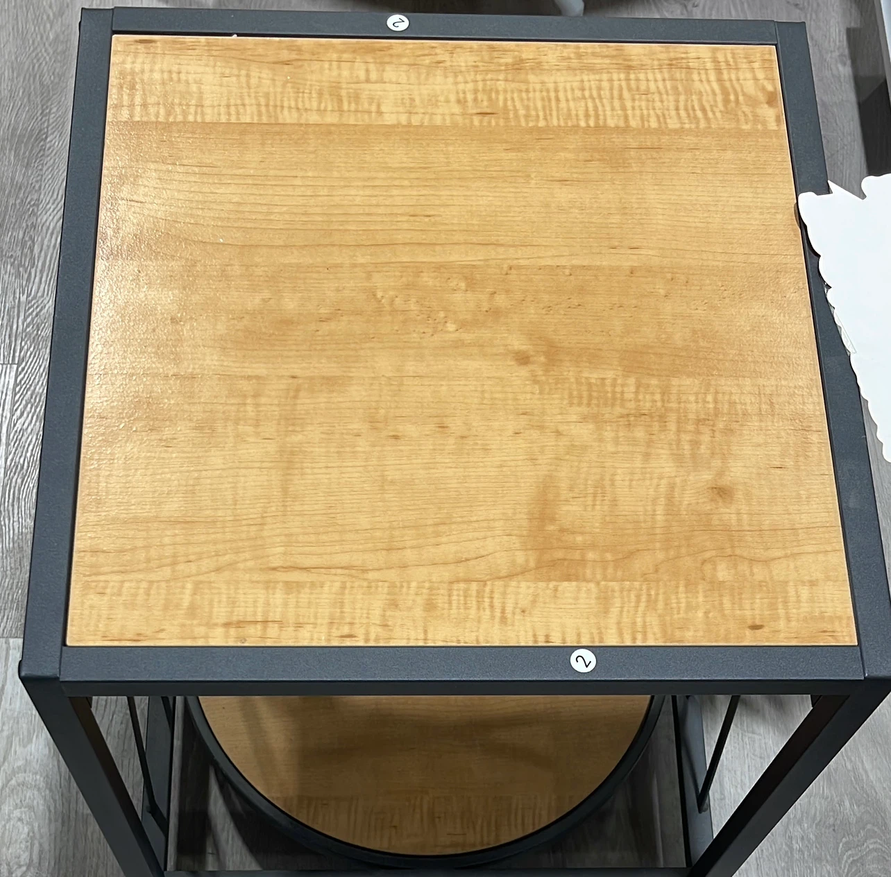 Wooden Top Side Table with Metal Frame - photo 3
