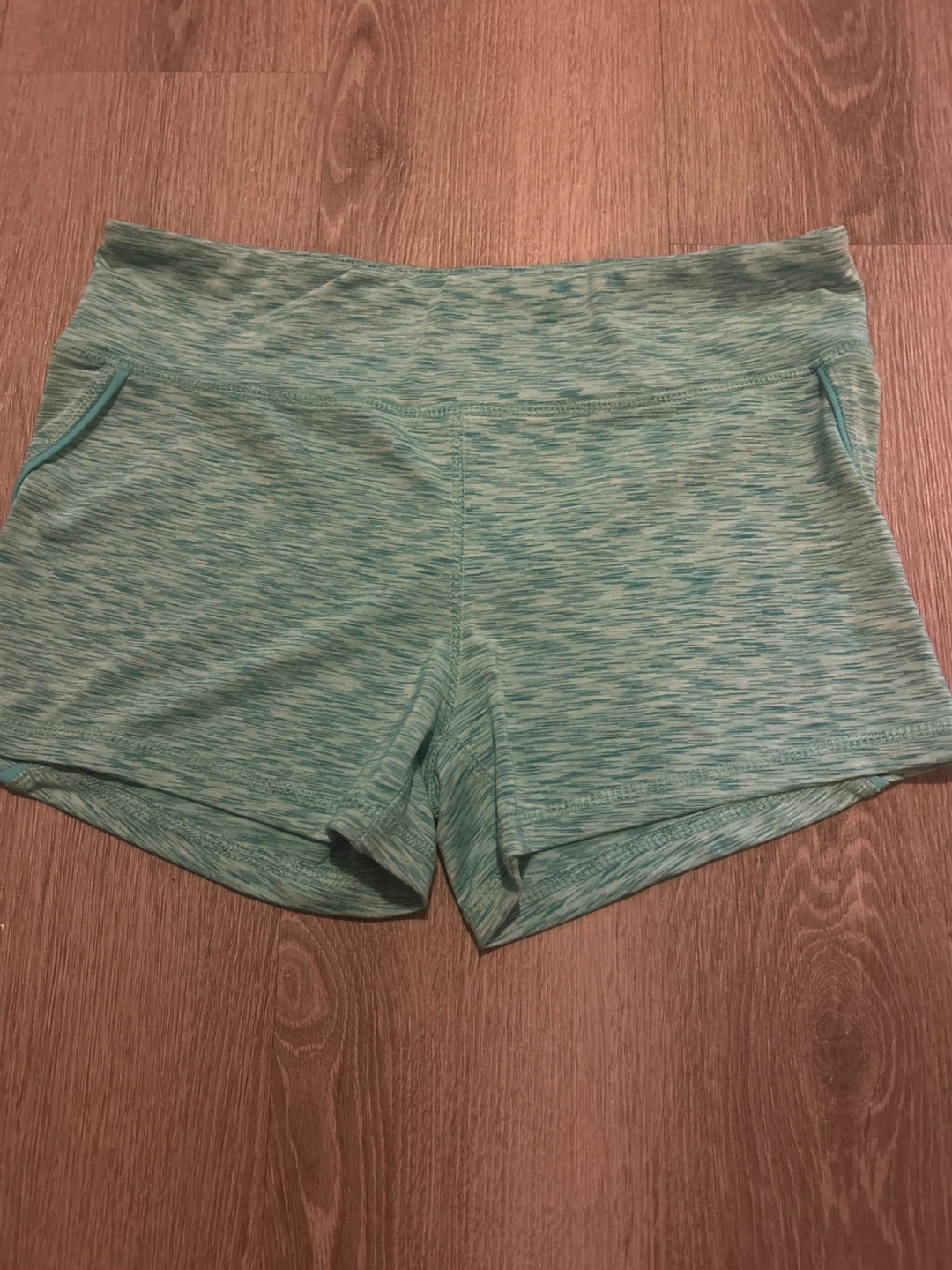 Turquoise marled athletic shorts