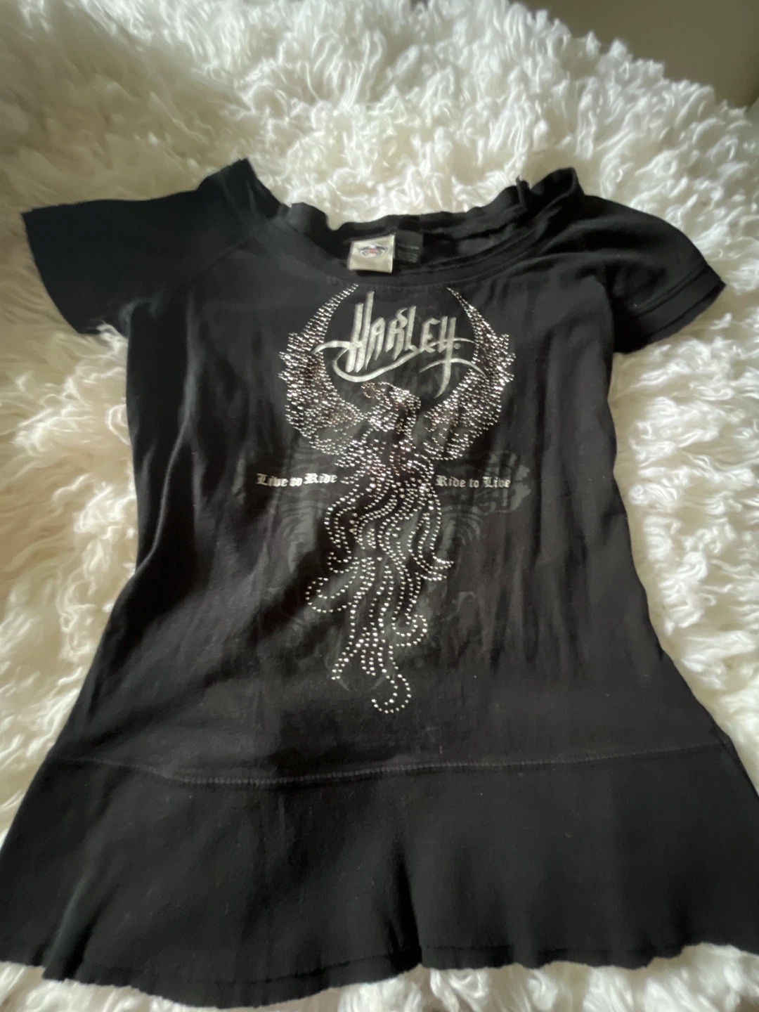 Harley-Davidson Black Rhinestone Graphic T-Shirt