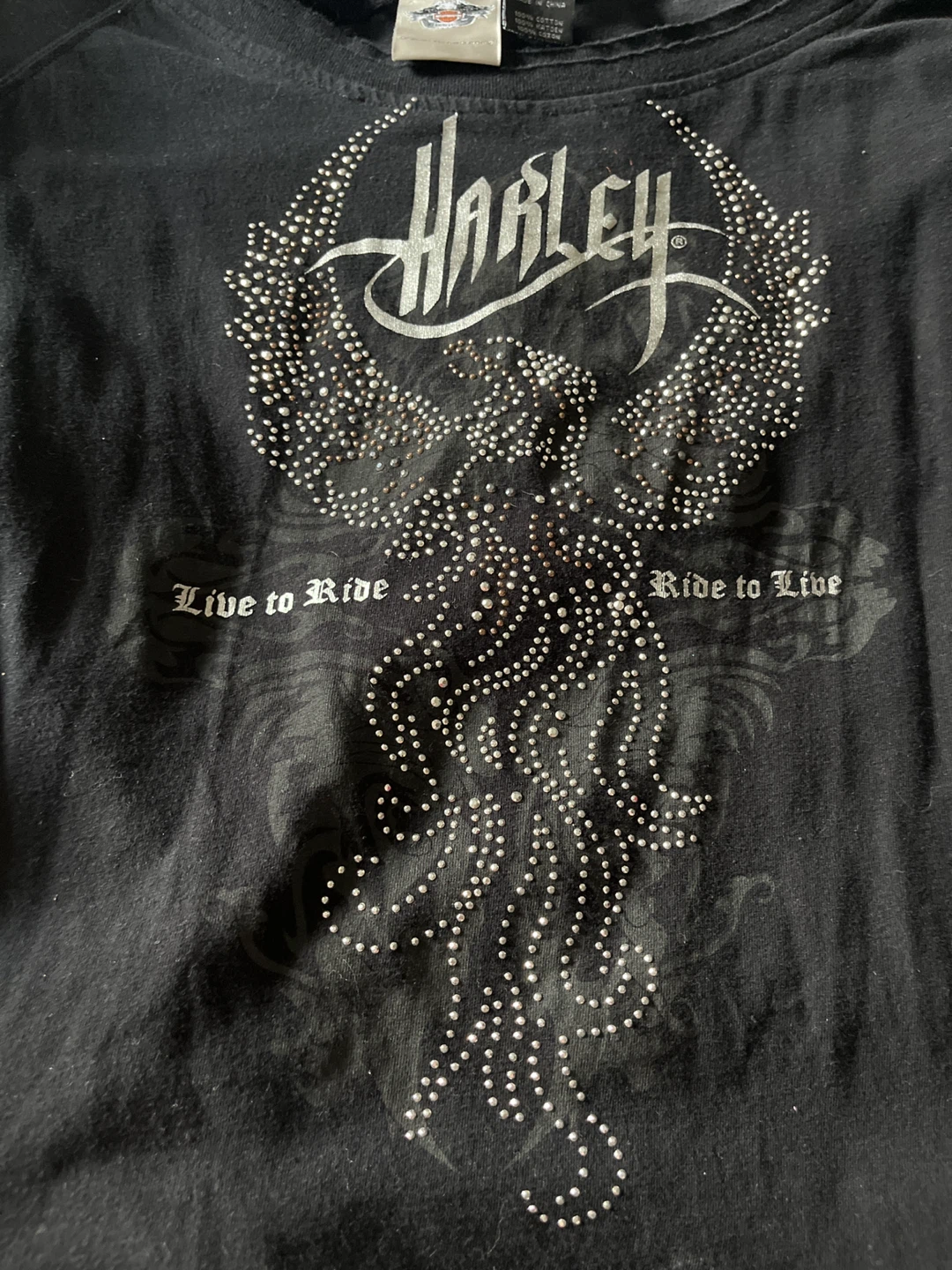 Harley-Davidson Black Rhinestone Graphic T-Shirt - photo 2