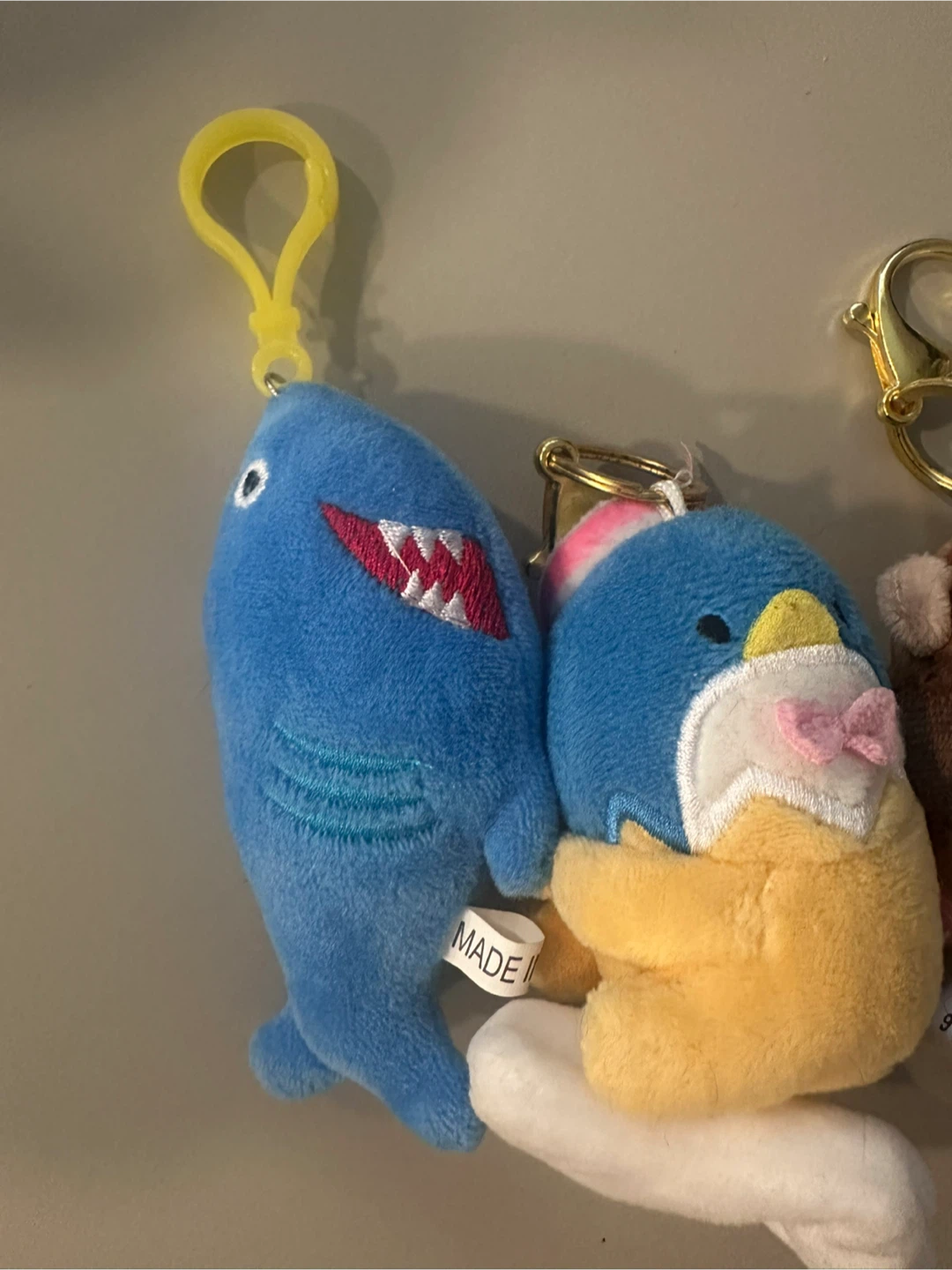 Plush Keychain Charms - Shark, Penguin, Monkey - photo 2