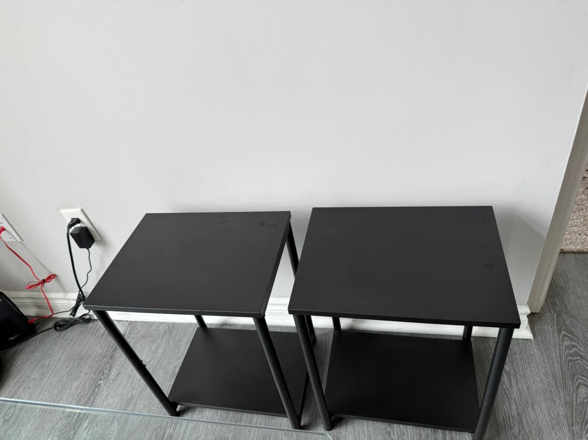 Set of 2 Black Side Tables/End Tables — Moving Sale