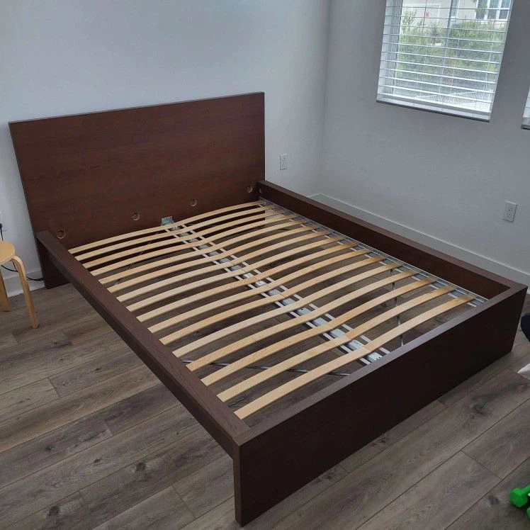 IKEA Queen bed frame in brown colour