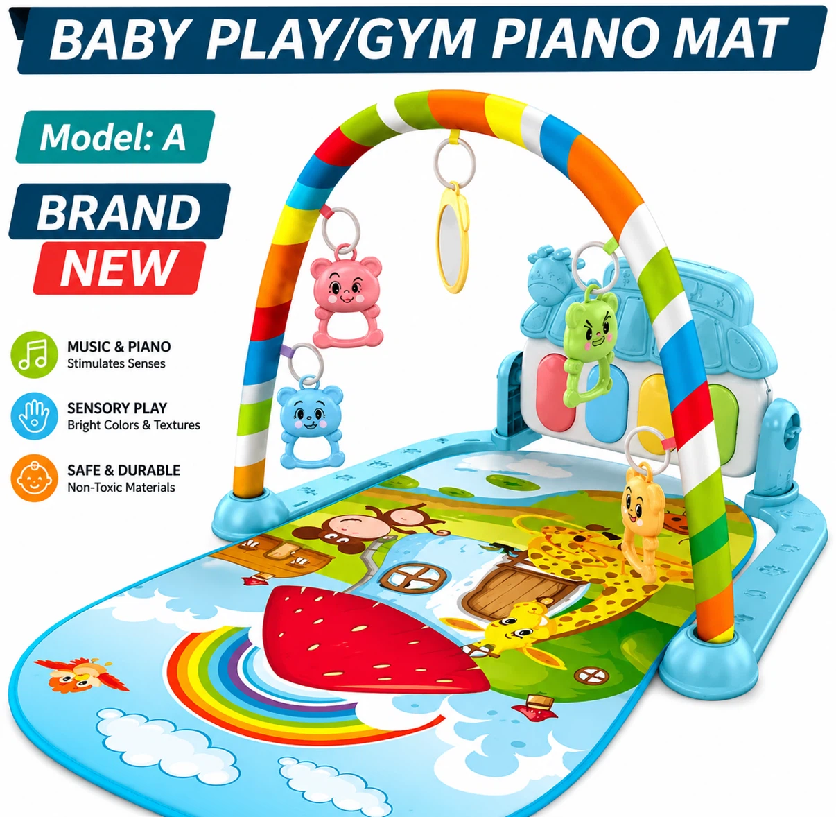 Brand New -Baby Play Gym Piano Mat