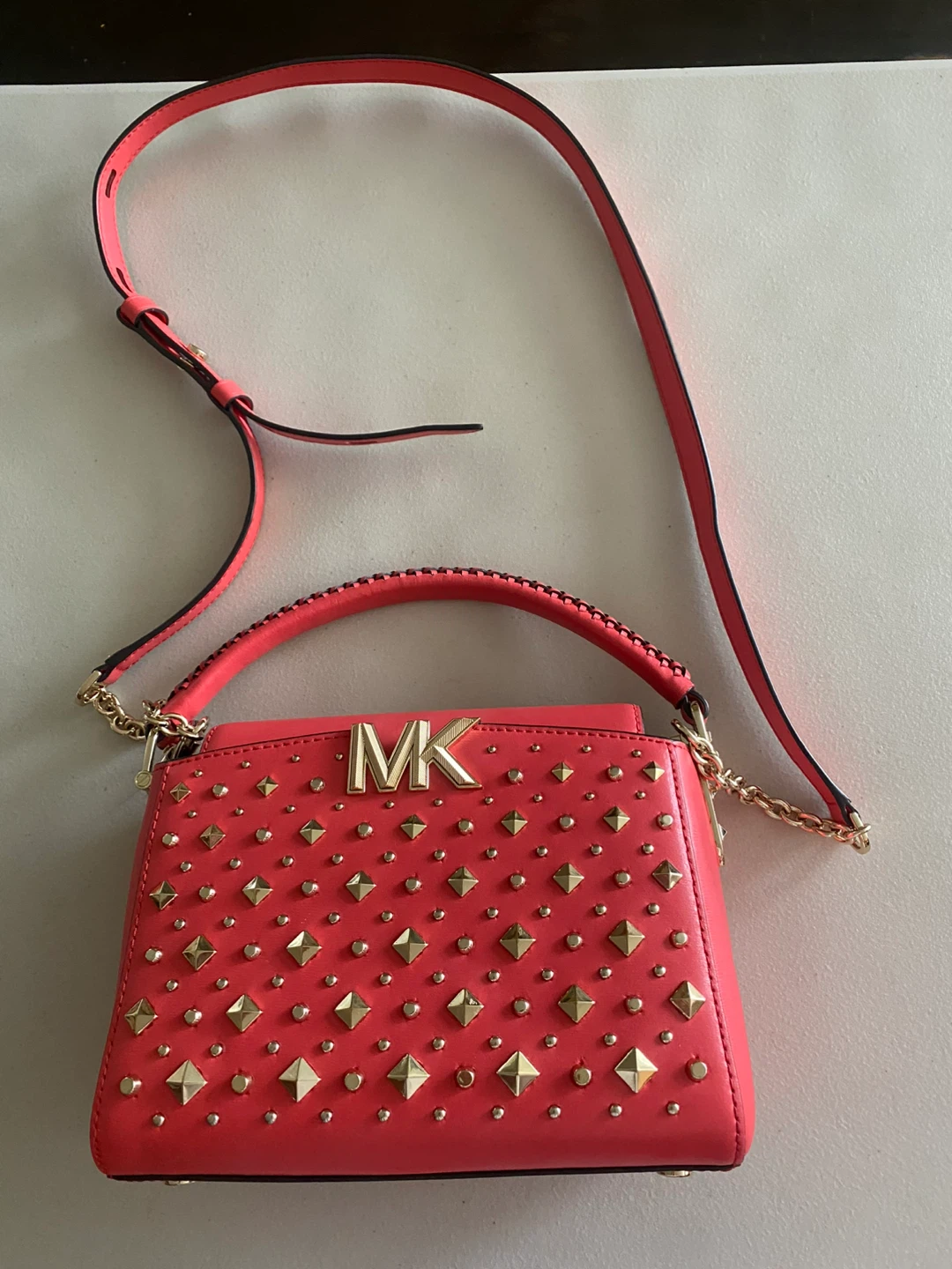 Michael Kors Studded Coral Handbag