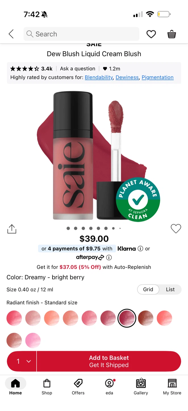 NEW Saie Dew Blush - Dreamy (12mL)