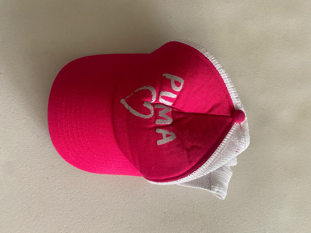 Puma Pink Trucker Hat with Heart Detail