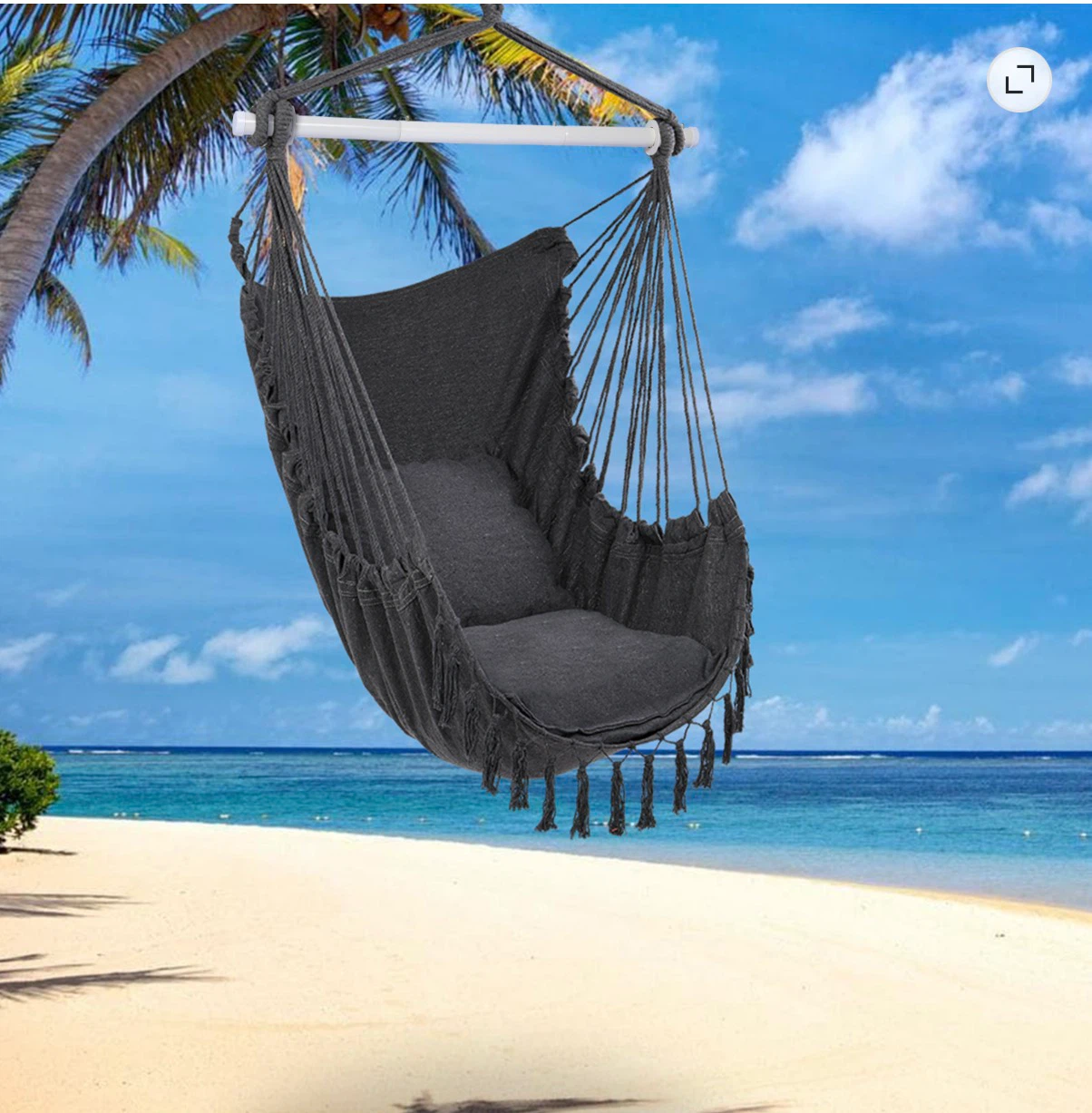 Segmart Hammock Chair with Detachable Metal Support Bar, Gray