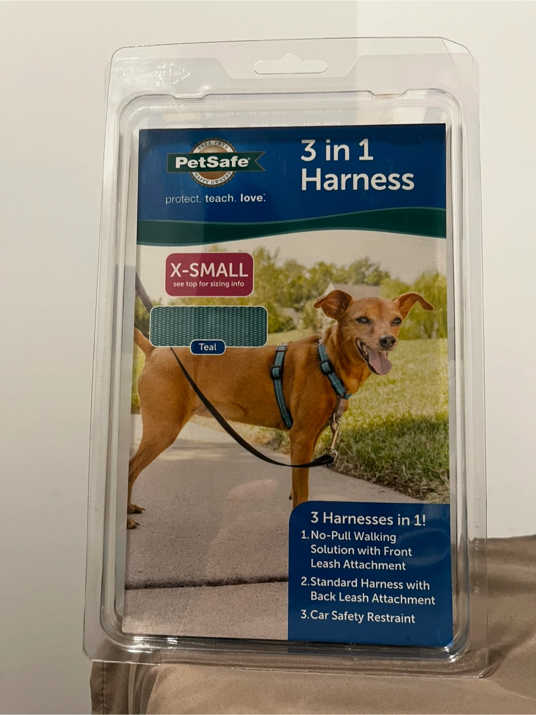 PetSafe 3-in-1 Dog Harness - X-Small - Teal