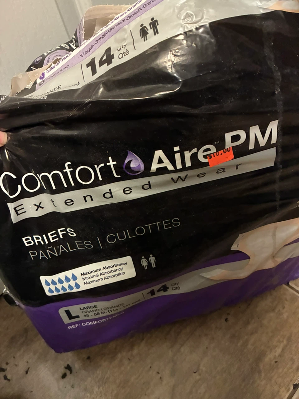 Comfort Aire PM Extended Wear Briefs - Large - photo 2
