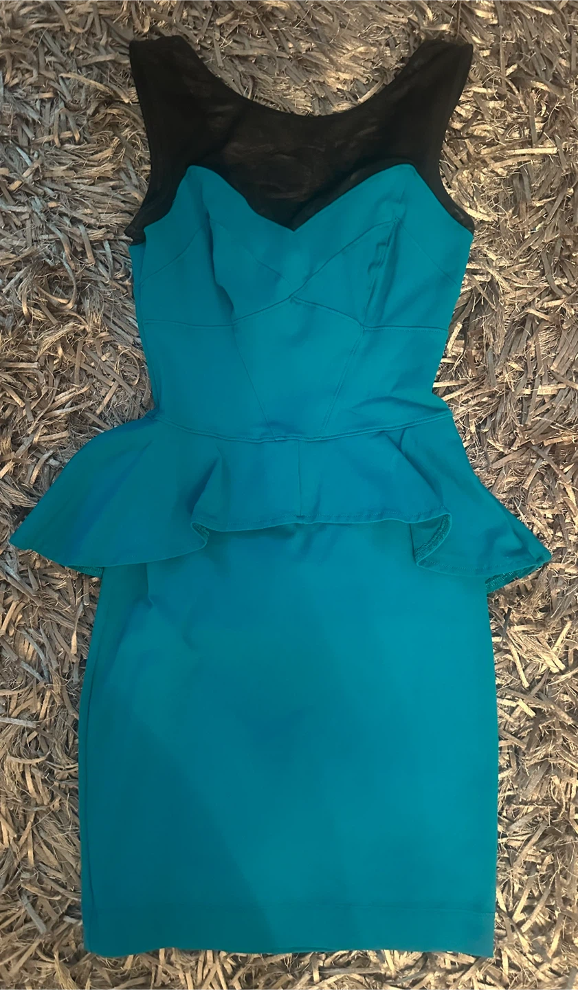 Guess Teal Peplum Sheath Dress