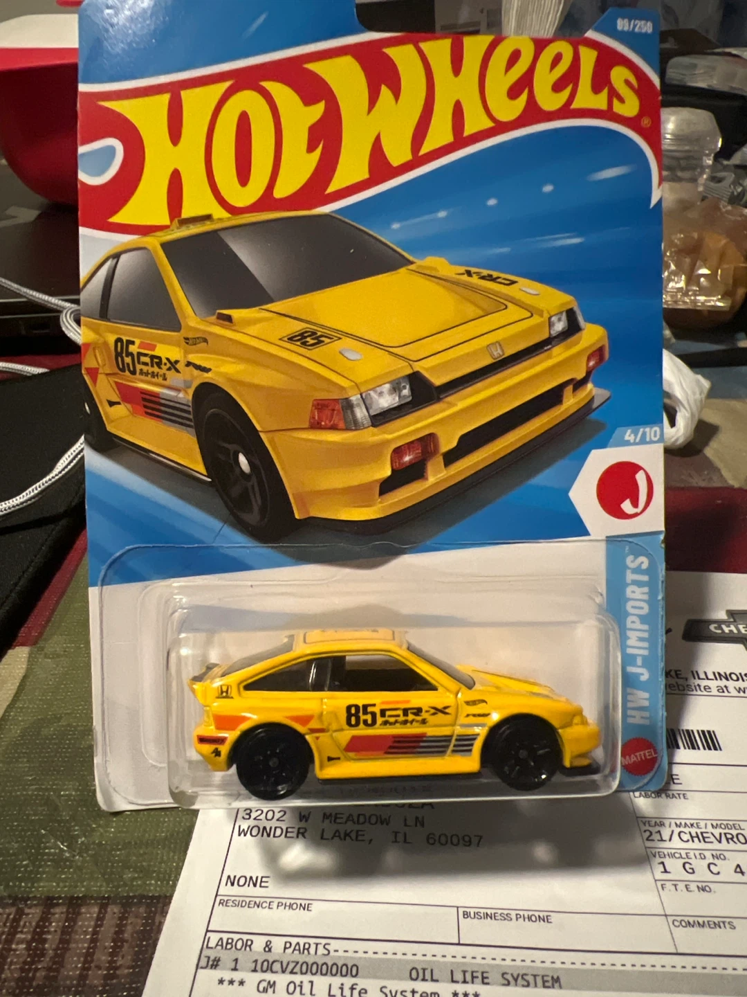 Hot Wheels 1985 Honda CR-X Diecast Car - photo 3
