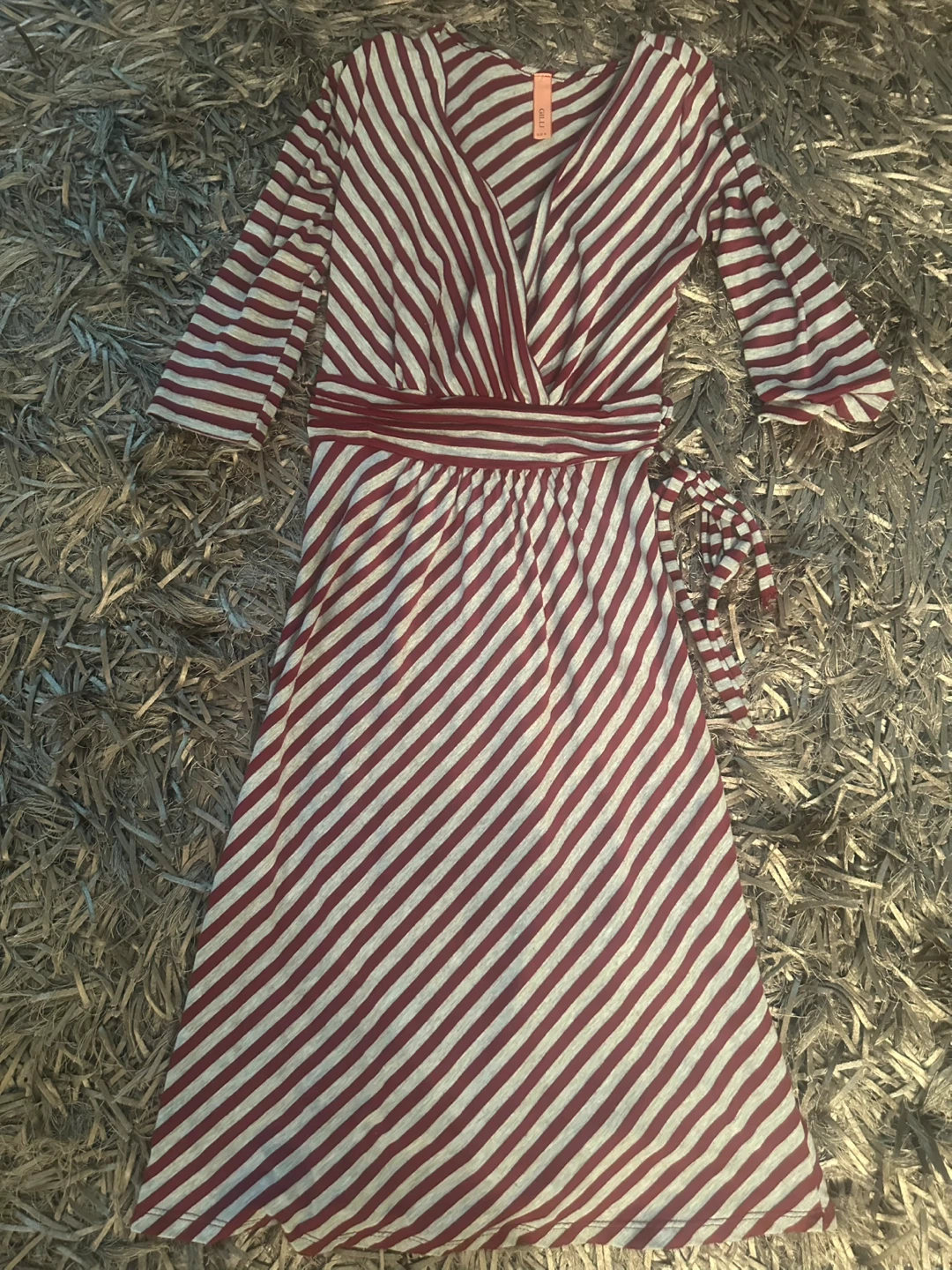 Striped Wrap Midi Dress - photo 2