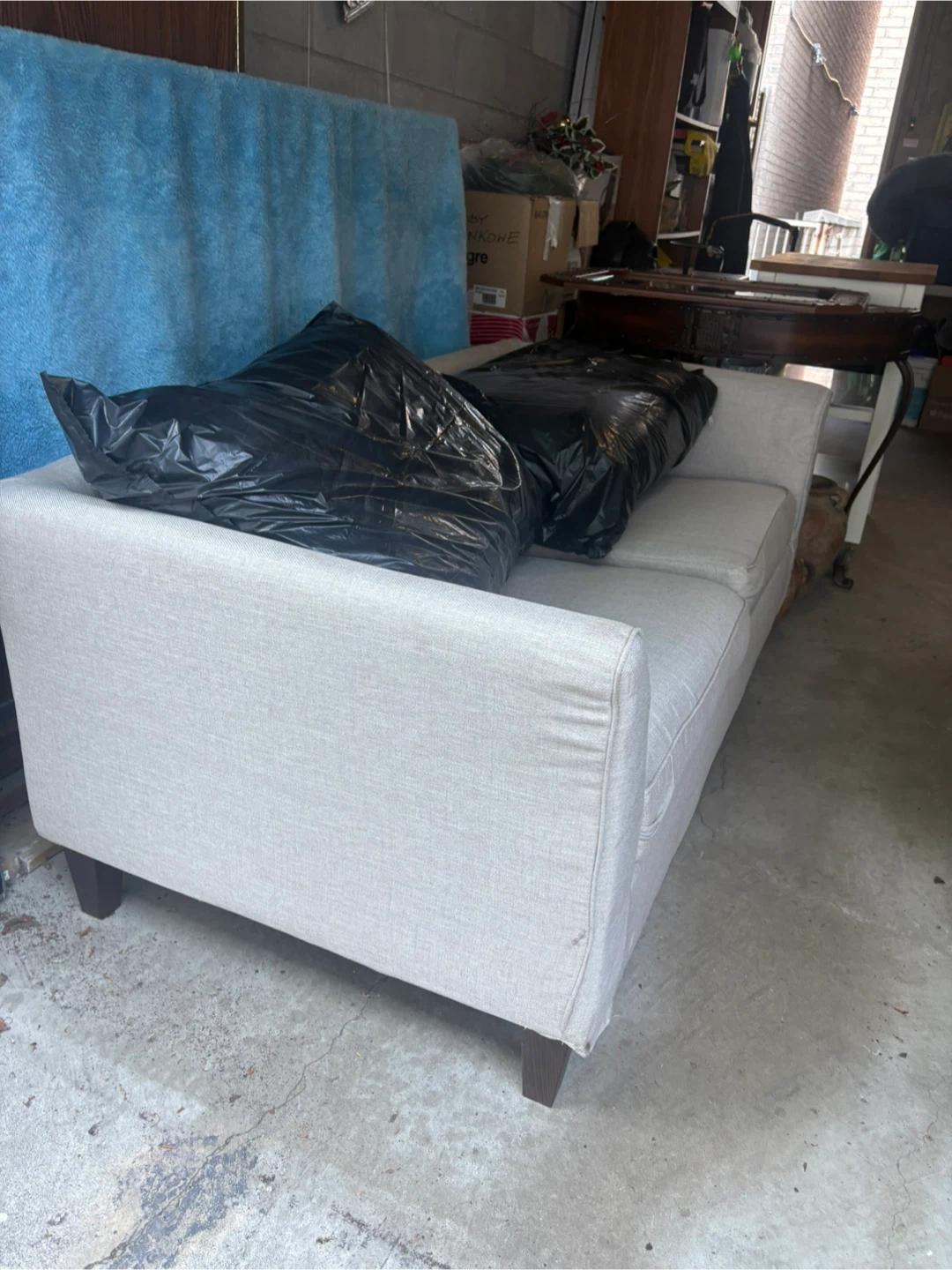 Light Grey Loveseat Sofa - photo 3