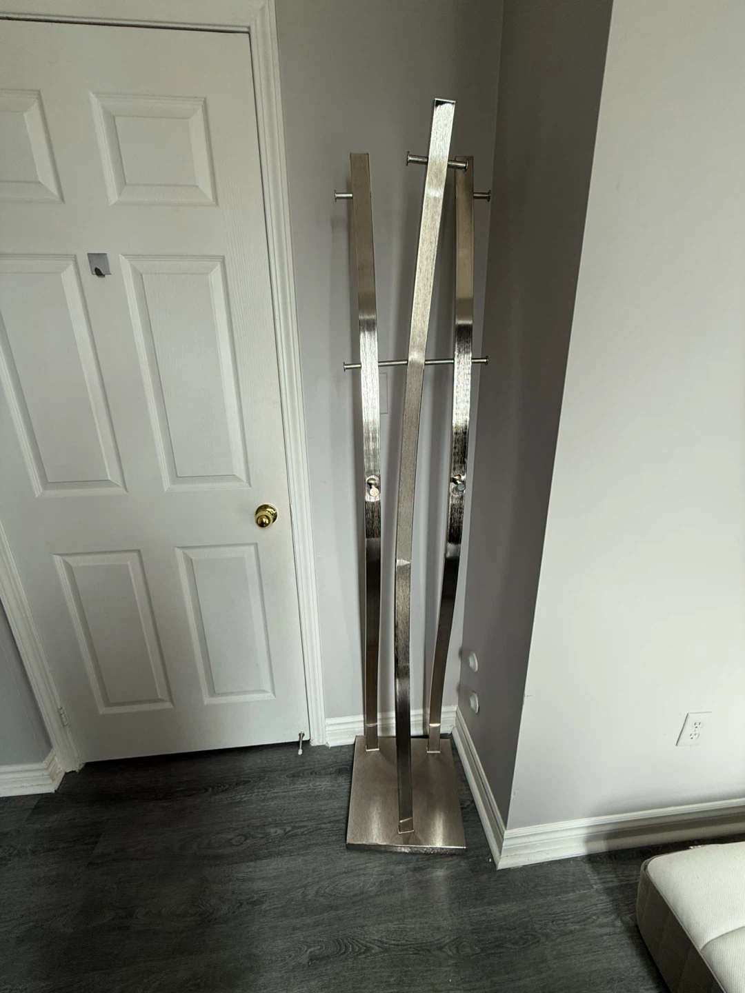Modern Brushed Metal Coat Rack / Stand — Moving Sale