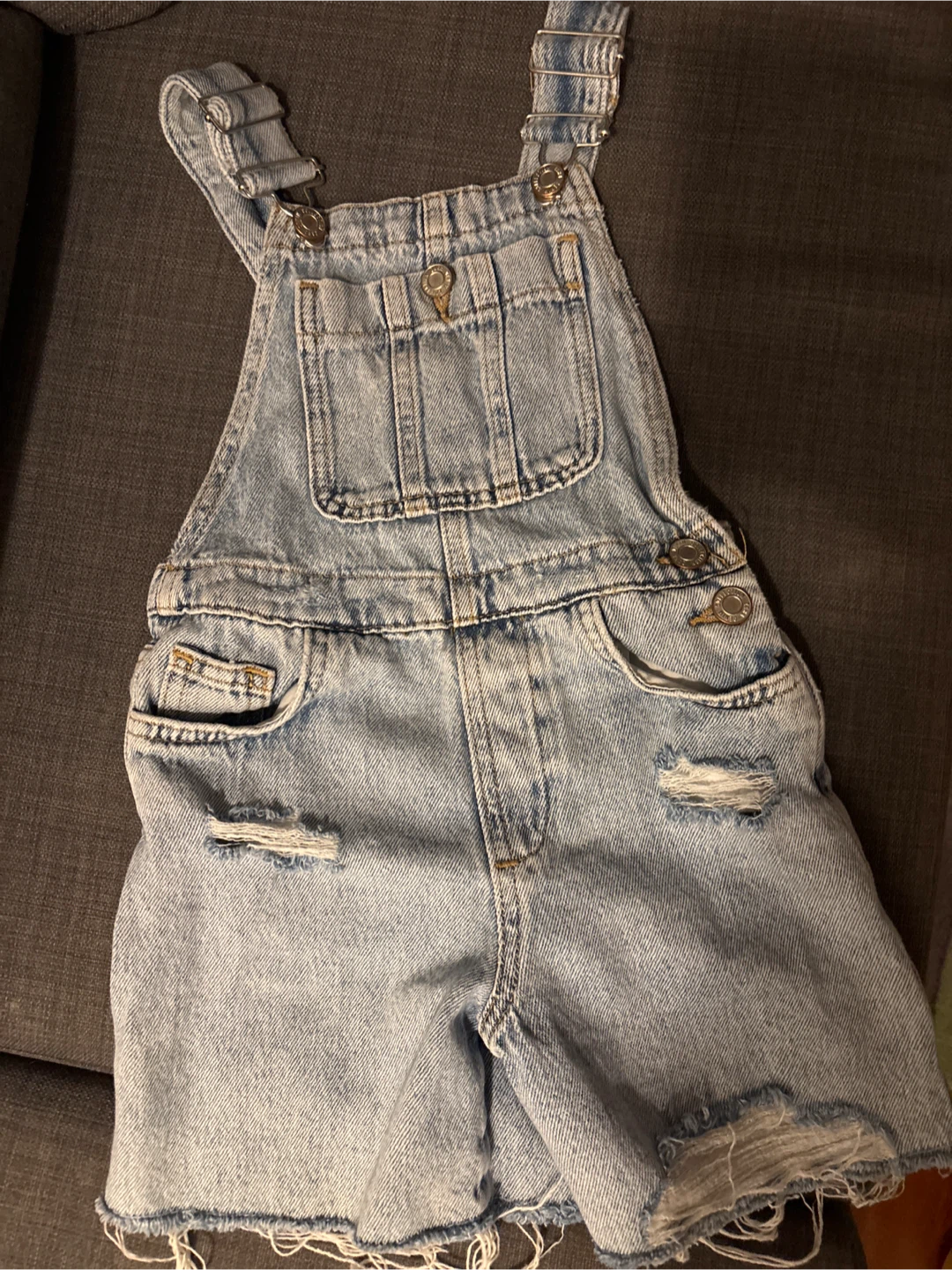 Girls Denim Overalls Shorts