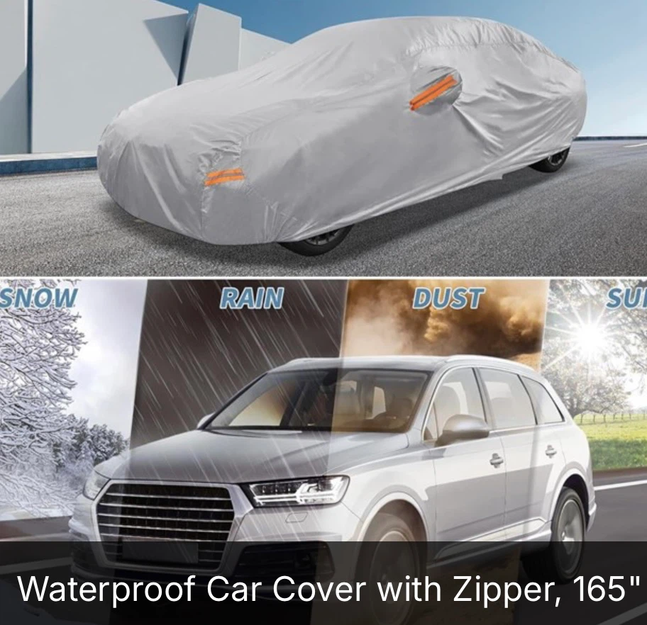Waterproof Car Cover with Zipper - 165" - photo 2