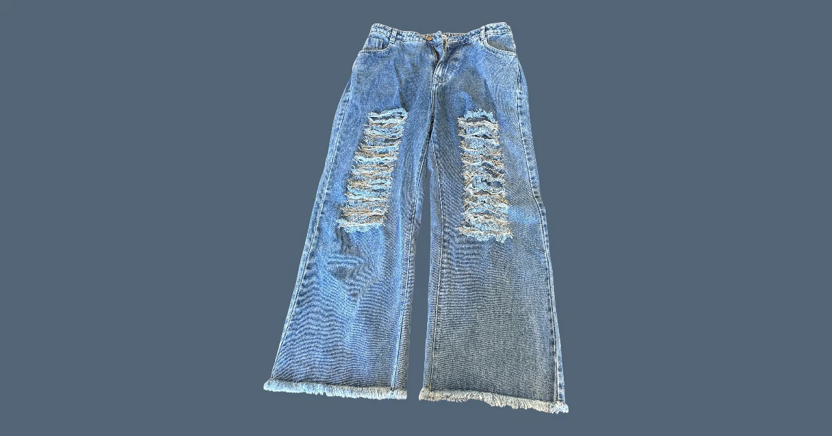 Distressed Wide Leg Jeans