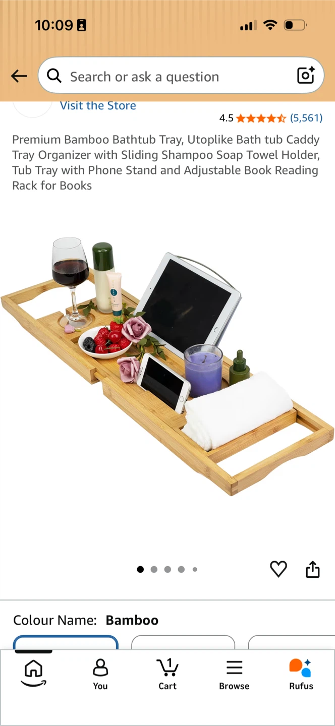 Tranquil Beauty Bamboo Bath Caddy - photo 4