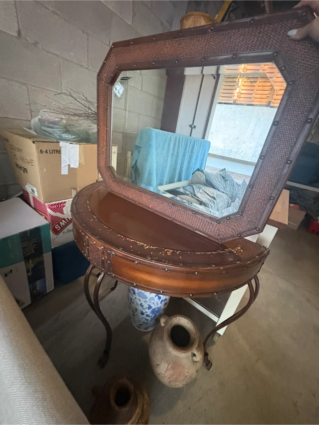 Vintage Accent Table with Mirror
