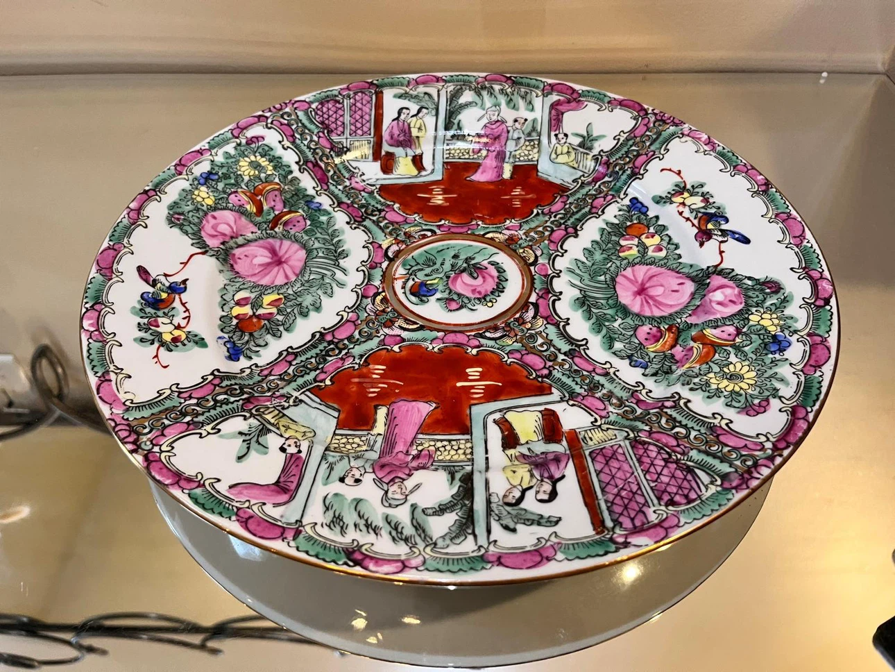 Rose Medallion Porcelain Plate $75 firm